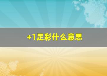 +1足彩什么意思