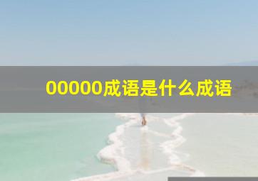 00000成语是什么成语