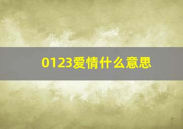 0123爱情什么意思