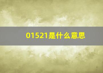 01521是什么意思