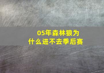 05年森林狼为什么进不去季后赛