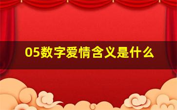 05数字爱情含义是什么