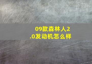 09款森林人2.0发动机怎么样