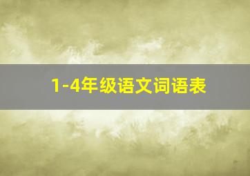 1-4年级语文词语表