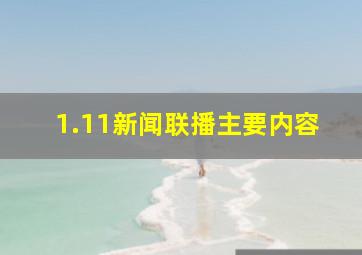 1.11新闻联播主要内容