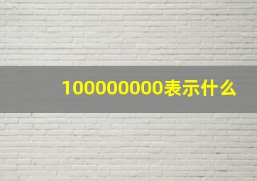 100000000表示什么