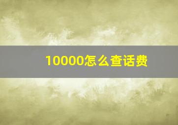 10000怎么查话费