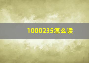 1000235怎么读