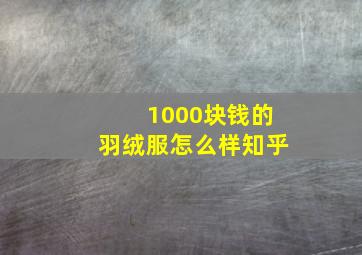 1000块钱的羽绒服怎么样知乎