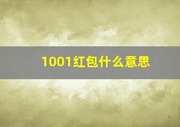 1001红包什么意思