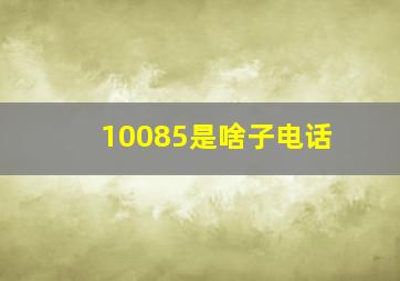 10085是啥子电话