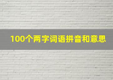 100个两字词语拼音和意思