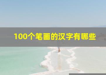 100个笔画的汉字有哪些