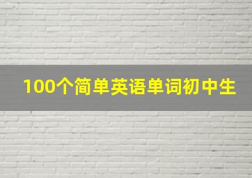 100个简单英语单词初中生