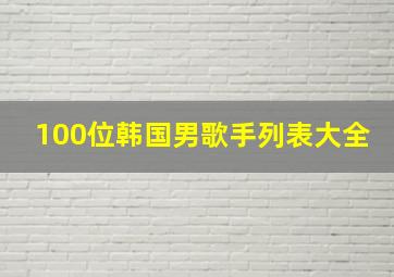 100位韩国男歌手列表大全