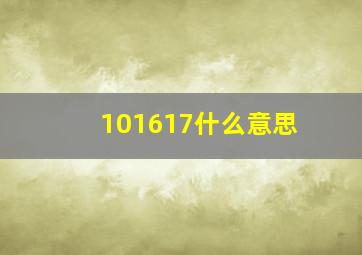 101617什么意思