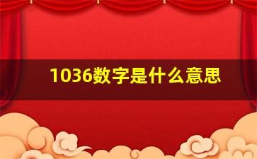 1036数字是什么意思