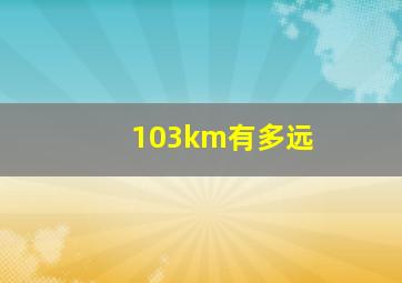 103km有多远