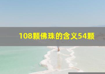 108颗佛珠的含义54颗