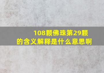 108颗佛珠第29颗的含义解释是什么意思啊