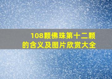 108颗佛珠第十二颗的含义及图片欣赏大全