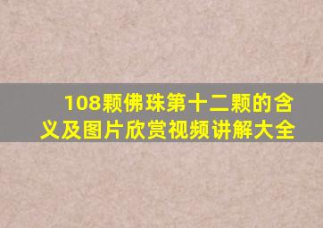 108颗佛珠第十二颗的含义及图片欣赏视频讲解大全