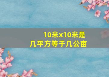 10米x10米是几平方等于几公亩