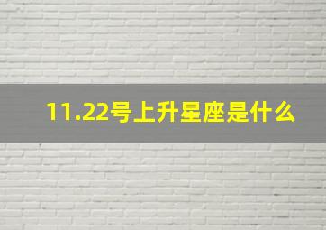 11.22号上升星座是什么