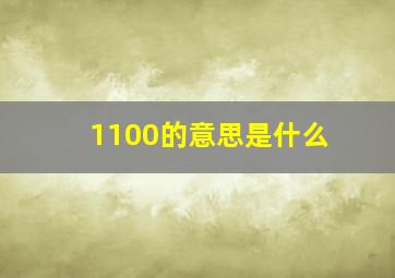 1100的意思是什么