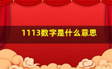 1113数字是什么意思