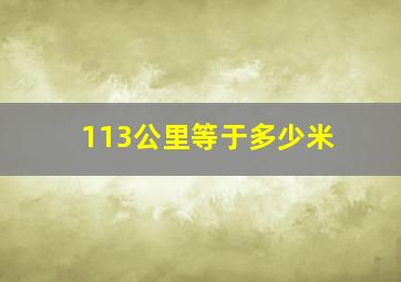 113公里等于多少米