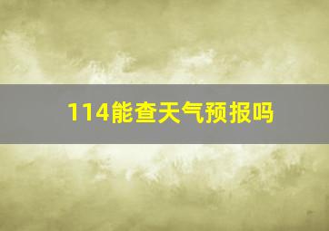 114能查天气预报吗