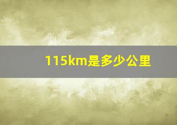 115km是多少公里