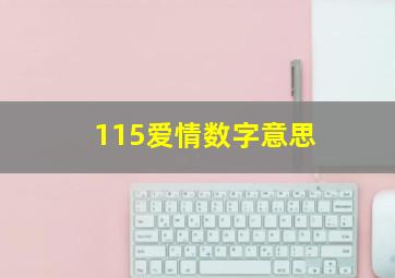 115爱情数字意思