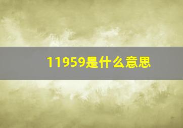 11959是什么意思