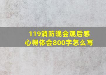 119消防晚会观后感心得体会800字怎么写