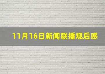 11月16日新闻联播观后感