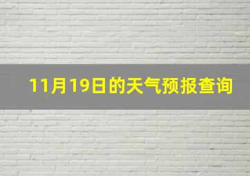 11月19日的天气预报查询