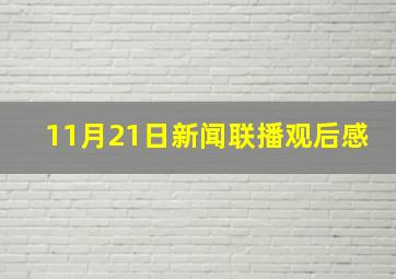 11月21日新闻联播观后感