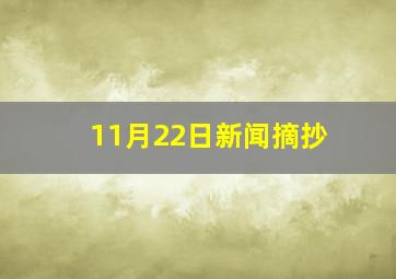 11月22日新闻摘抄