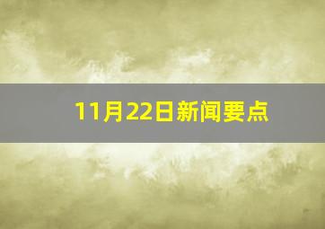 11月22日新闻要点