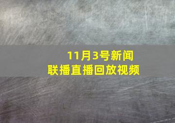 11月3号新闻联播直播回放视频