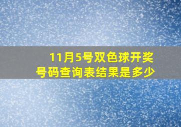 11月5号双色球开奖号码查询表结果是多少