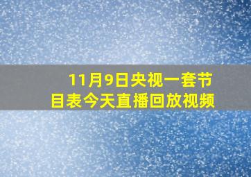 11月9日央视一套节目表今天直播回放视频