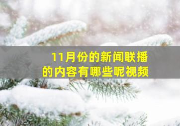 11月份的新闻联播的内容有哪些呢视频