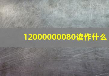 12000000080读作什么