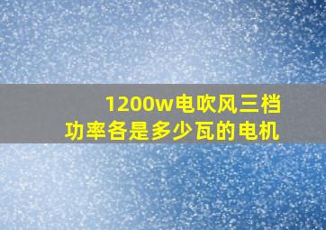 1200w电吹风三档功率各是多少瓦的电机