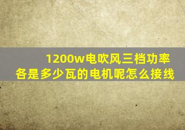 1200w电吹风三档功率各是多少瓦的电机呢怎么接线