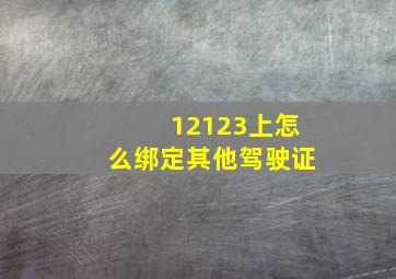 12123上怎么绑定其他驾驶证