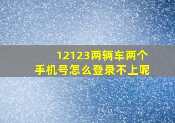 12123两辆车两个手机号怎么登录不上呢